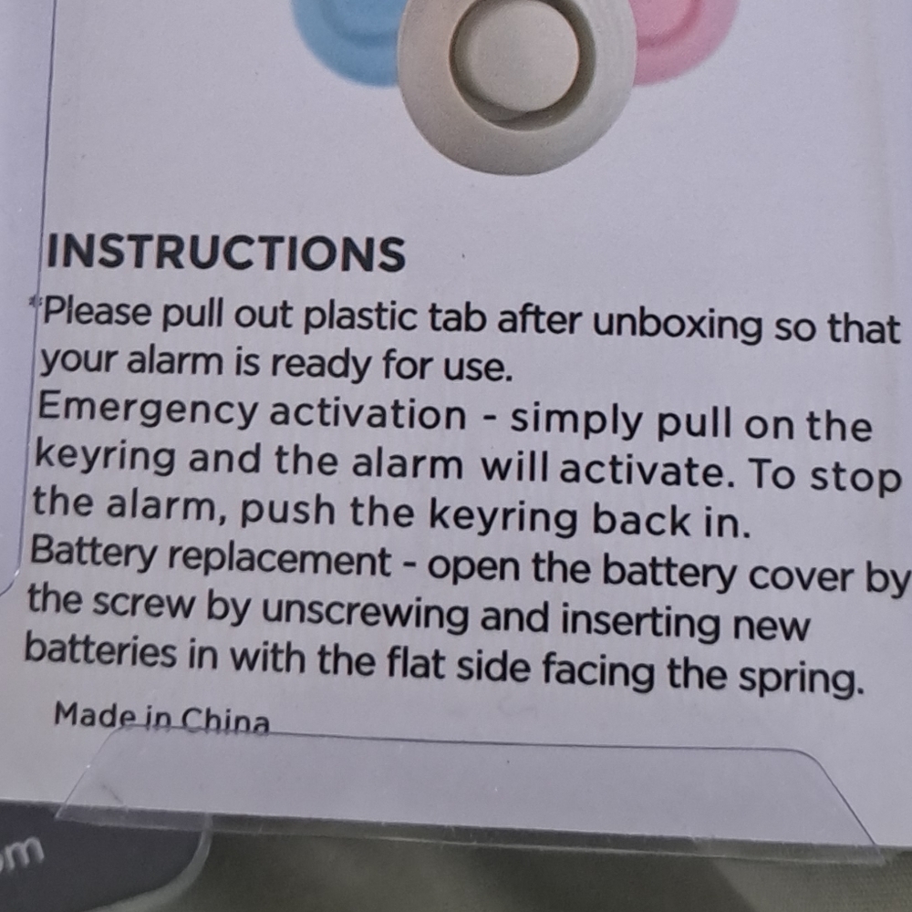 White Personal Alarm Keychains - Picture 2 of 2